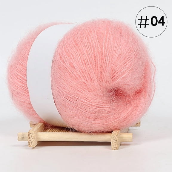 ERDOUY 1 Roll 50g Ultra Soft Fuzzy Fluffy Fine Thin Mohair Yarn, Premium Crocheting & Knitting Yarn for Sweater, Scarf, Hat, Blanket, Rug & Crafts, Pink