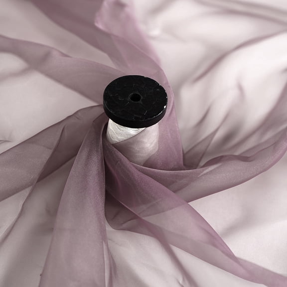 ERDOUY 1 Yard 60" Wide Bridal White Sheer Organza Tulle Fabric Roll, The Yard for Fashion Dress Sewing, Wedding Party Decor & Event Backdrops,Grey Purple A