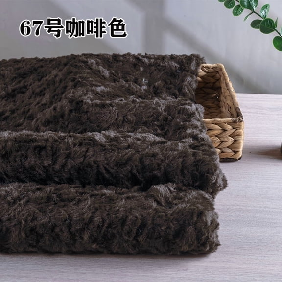 ERDOUY 1 Yard Soft Shaggy Faux Fur Fabric 63" Wide, Plush Brushed Fleece Craft Fur Material for Sewing, Apparel, Scarves, Dolls, Blankets & Decor, Dark Coffee Color