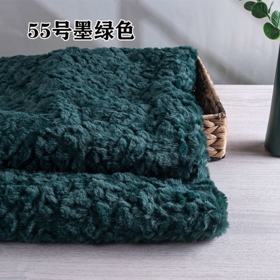 ERDOUY 1 Yard Soft Shaggy Faux Fur Fabric 63" Wide, Plush Brushed Fleece Craft Fur Material for Sewing, Apparel, Scarves, Dolls, Blankets & Decor, Dark Green B