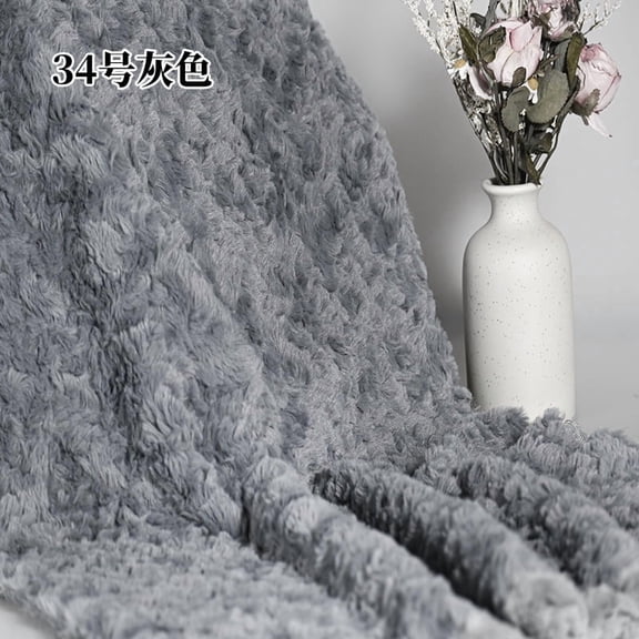 ERDOUY 1 Yard Soft Shaggy Faux Fur Fabric 63" Wide, Plush Brushed Fleece Craft Fur Material for Sewing, Apparel, Scarves, Dolls, Blankets & Decor, Grey