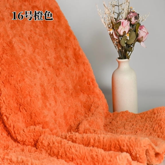 ERDOUY 1 Yard Soft Shaggy Faux Fur Fabric 63" Wide, Plush Brushed Fleece Craft Fur Material for Sewing, Apparel, Scarves, Dolls, Blankets & Decor, Orange