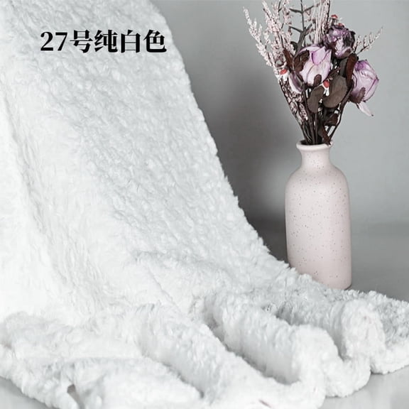 ERDOUY 1 Yard Soft Shaggy Faux Fur Fabric 63" Wide, Plush Brushed Fleece Craft Fur Material for Sewing, Apparel, Scarves, Dolls, Blankets & Decor, White A