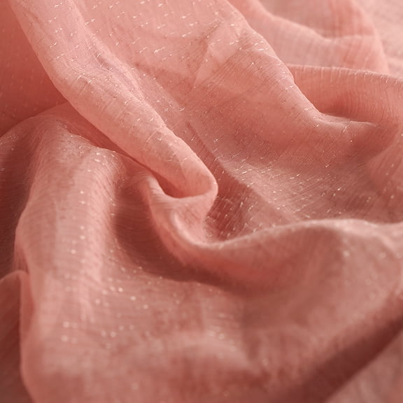 ERDOUY 1 Yard Soft Sheer Chiffon Material, 59 Inch Wide Lightweight Fabric, Multipurpose Sewing Supply for Wedding Dresses, Shirts, Quilting & DIY Craft Projects, Light Red