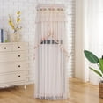 thumbnail image 1 of ERDOUY 1 piece air conditioning cover with pleated yarn, yellow lace edges, pink embroidery, square vertical air conditioning cover, square cabinet hood, 53 * 33 * 175cm, 1 of 3