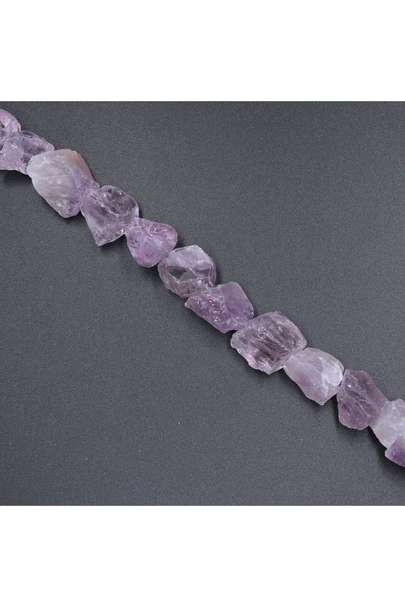 1 piece of light purple natural raw stone with irregular natural stone DIY beads, punched holes, necklace accessories