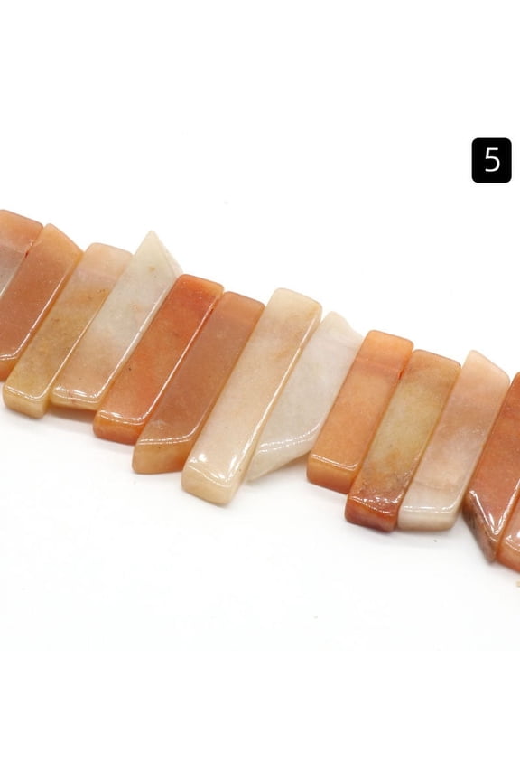 1 piece red natural Dongling stone raw stone scattered beads irregular flat long horizontal hole DIY bead bracelet necklace accessories decoration