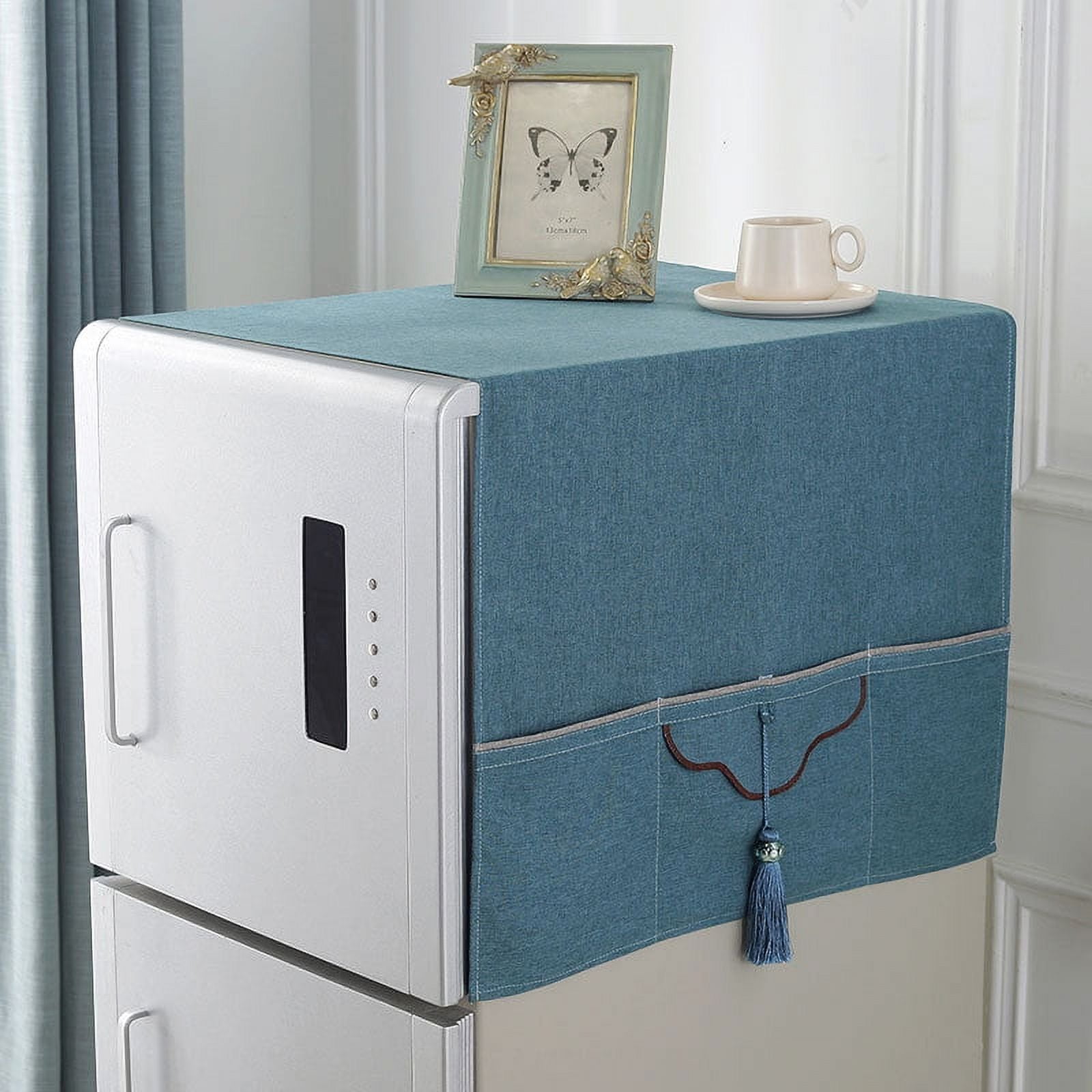 ERDOUY 1 piece refrigerator cover cloth dustproof cloth home fabric washing machine cover cloth double door refrigerator dust cover 150 * 60cm (blue)