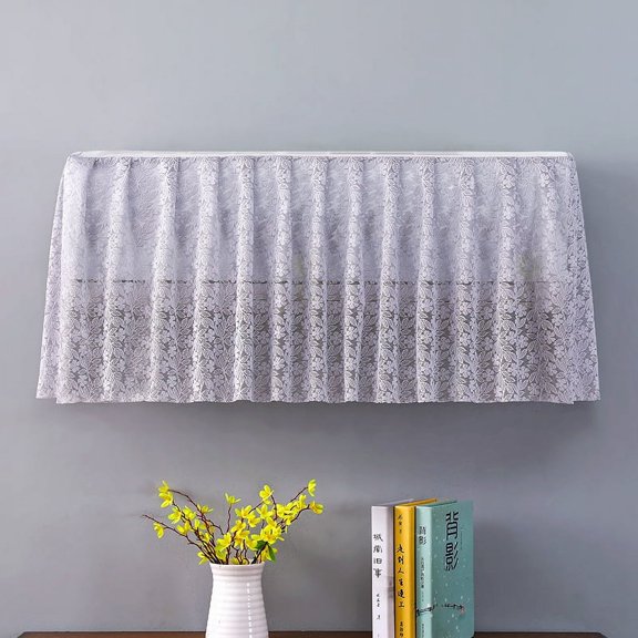 ERDOUY 1 piece, suitable for air conditioning dust cover within 92cm, gray branch leaf lace pattern household decorative cover, hanging hanging hanging hanging dust cover