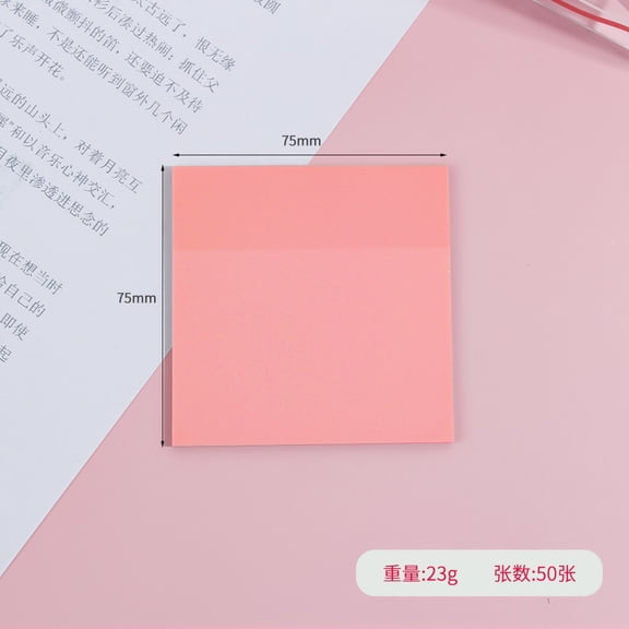ERDOUY 10 Pads Transparent Sticky Notes,3X3 Inch Clear Sticky Notes,Translucent Sticky Notes Pads,See Through Sticky Notes for Book Annotation,Invisible,Self-Adhesive 50Sheets/Pad, Pink