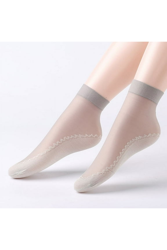 10 Pairs Women's Nylon Ankle Short Sheer SocksD