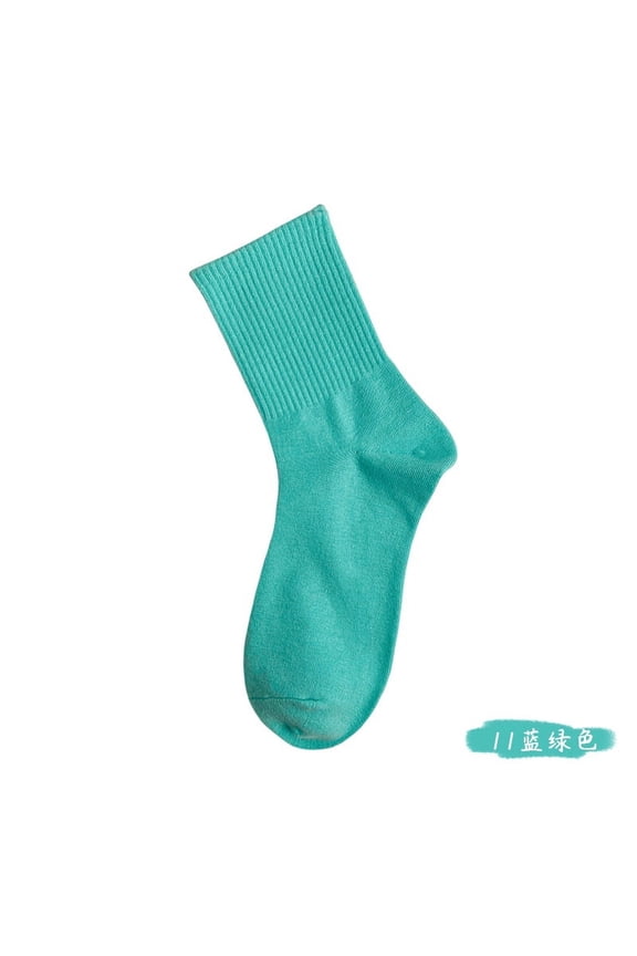 10 pairs of Womens Above - Ankle Cotton Crew Socks: Thin, Soft, Comfortable & Breathable for Business, Casual, and Athletic Use(Green