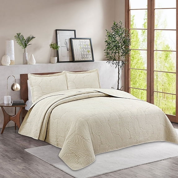 ERDOUY 100% Cotton White King Quilts and Bedspreads, Comfortable Quilted Bedspread and Comforters Quilt Set for All Seasons 98x106 Inch(D)