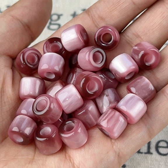 ERDOUY 100 Pcs Large-Hole Resin Beads, Assorted Spacer Craft Beads for Jewelry Making, Bracelets & Necklaces, Purple Red