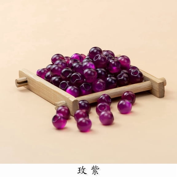 ERDOUY 100-Piece 10mm Round Resin Buttons, Imitation Jade Style with Faux Pearl Decor, Plastic Sewing Buttons for Wedding Dress, Skirt, Gloves, Sweaters, Shirts & HatsRose Purple