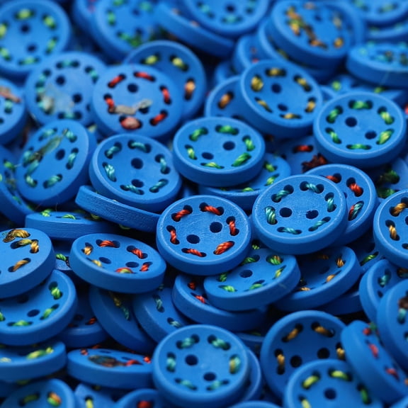 ERDOUY 100-Piece 5/8" Versatile Sewing & Craft Buttons, Durable Decorative Buttons for Knitting, Crochet, Shirts & DIY Decoration Projects, Blue