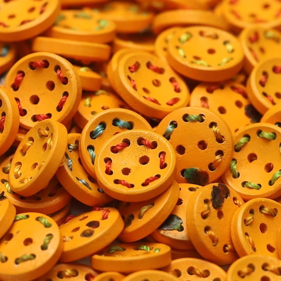 ERDOUY 100-Piece 5/8" Versatile Sewing & Craft Buttons, Durable Decorative Buttons for Knitting, Crochet, Shirts & DIY Decoration Projects, Orange