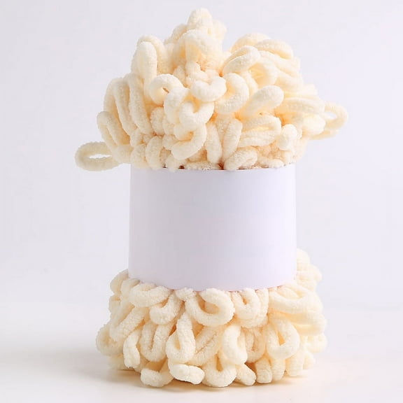 ERDOUY 100g Wool Finger Loop Thread Hand Knitted Scarf Wool Ball Coarse Wool Knitting DIY Hand Pillow Blanket DollBeige