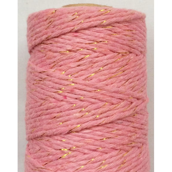 ERDOUY 109 Yards 1.5mm Twisted Macrame Cotton Cord Gold Wire Braiding Beading Thread Twine Rope Beige for String Knitting DIY Jewelry Making Plant Wall Hangers Home Garden DecorPink A