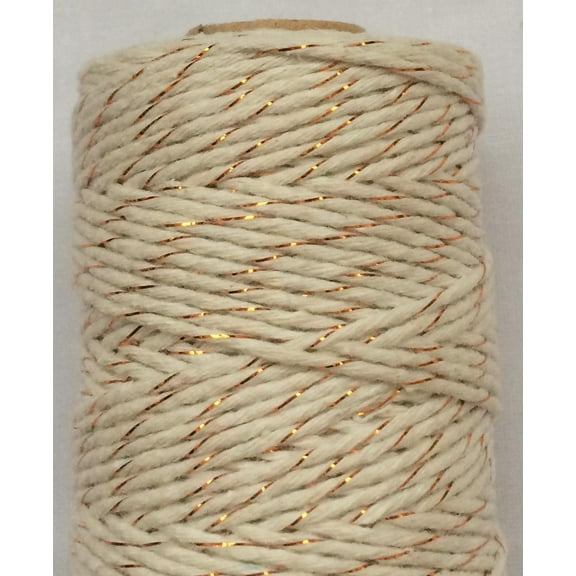 ERDOUY 109 Yards 1.5mm Twisted Macrame Cotton Cord Gold Wire Braiding Beading Thread Twine Rope Beige for String Knitting DIY Jewelry Making Plant Wall Hangers Home Garden DecorBeige B