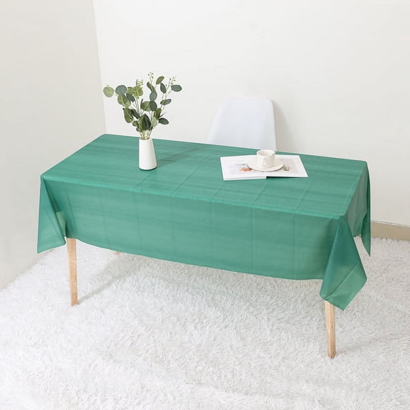ERDOUY 10Pcs Colorful Rectangle Plastic Tablecloth Disposable Waterproof Party Table Cloth 53.93x107.87'' Tablecloth Tablecloths for Picnic Kitchen Birthday (Dark Green)