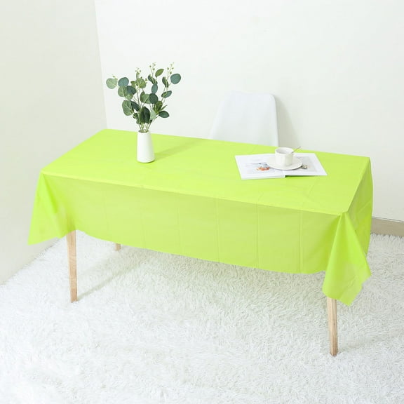 ERDOUY 10Pcs Colorful Rectangle Plastic Tablecloth Disposable Waterproof Party Table Cloth 53.93x107.87'' Tablecloth Tablecloths for Picnic Kitchen Birthday (Light Green)