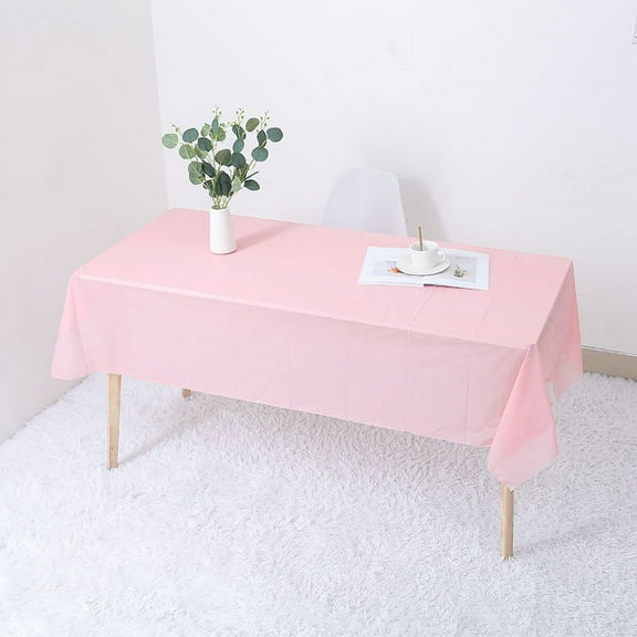 ERDOUY 10Pcs Colorful Rectangle Plastic Tablecloth Disposable Waterproof Party Table Cloth 53.93x107.87'' Tablecloth Tablecloths for Picnic Kitchen Birthday (Pink Red)