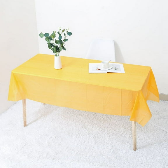 ERDOUY 10Pcs Colorful Rectangle Plastic Tablecloth Disposable Waterproof Party Table Cloth 53.93x107.87'' Tablecloth Tablecloths for Picnic Kitchen Birthday (Orange)