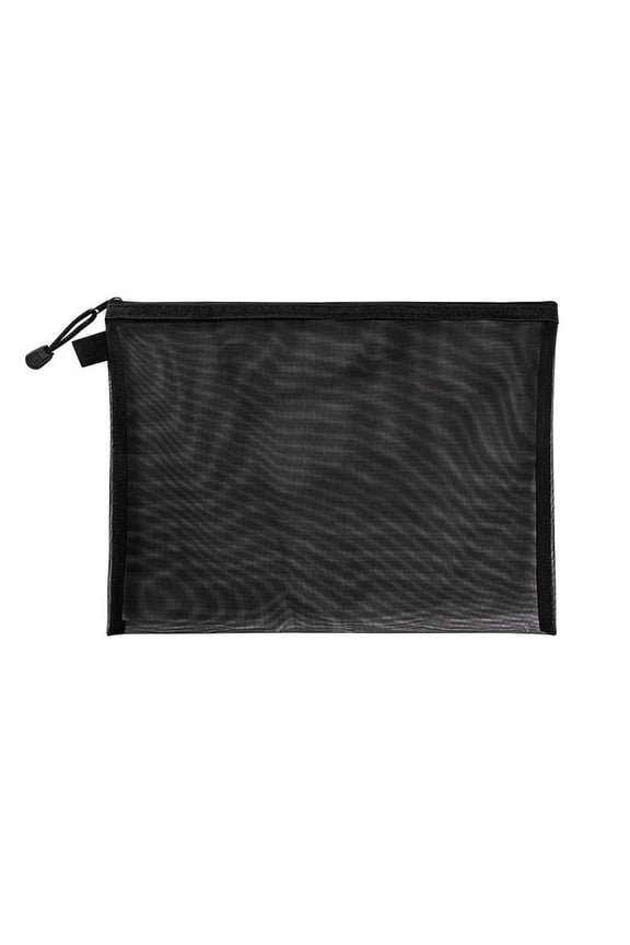 10pcs A6 Makeup Bag Cosmetic Bag File Folder Mesh Bag Paper Bags Folders Document Storage Bag Testing Paper Pouch Mesh Pouch File Holder File Pouch Zipper Office Material8.27*4.53inBlack