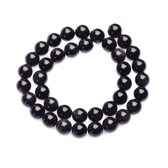 ERDOUY 12mm natural crystal raw stone polished obsidian round beads scattered beads DIY bracelet, earring, necklace accessories