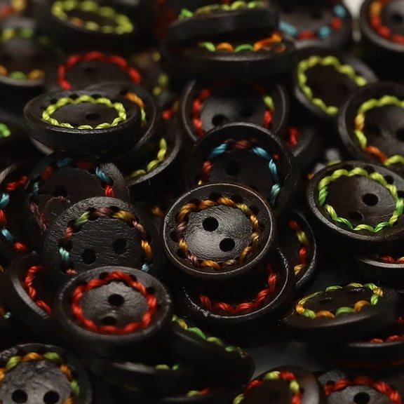 ERDOUY 150-Piece 5/8" Versatile Sewing & Craft Buttons, Durable Decorative Buttons for Knitting, Crochet, Shirts & DIY Decoration Projects, Black