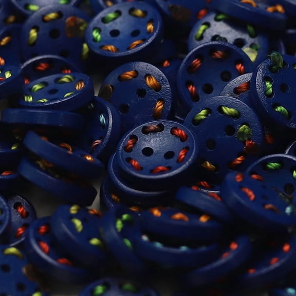 ERDOUY 150-Piece 5/8" Versatile Sewing & Craft Buttons, Durable Decorative Buttons for Knitting, Crochet, Shirts & DIY Decoration Projects, Dark Blue