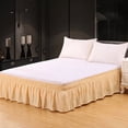 thumbnail image 1 of ERDOUY 15in Drop Easy-Install King Bed Skirt, 78*80in Soft Ruffled Dust Ruffle, Durable Yellow 1 Piece Bedroom Decor, 1 of 5