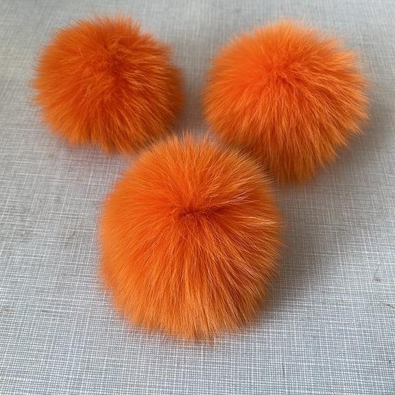 ERDOUY 15pcs 3.15in Fuzzy Pom Pom Balls, Bulk Craft Pendants, Decorative Fuzzy Ball Accessories for DIY Projects, Orange