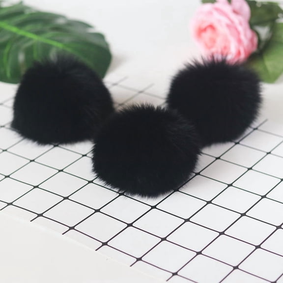 ERDOUY 15pcs 3.54in Fuzzy Pom Pom Balls, Bulk Craft Pendants, Decorative Fuzzy Ball Accessories for DIY Projects, Black