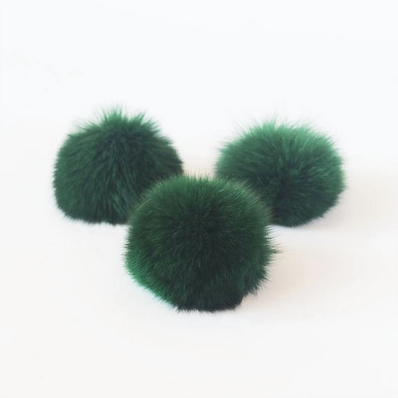 ERDOUY 15pcs 3.54in Fuzzy Pom Pom Balls, Bulk Craft Pendants, Decorative Fuzzy Ball Accessories for DIY Projects, Dark Green