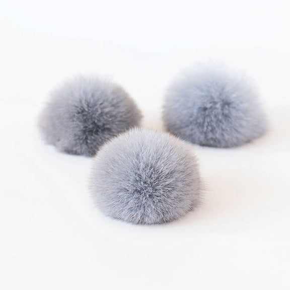 ERDOUY 15pcs 3.54in Fuzzy Pom Pom Balls, Bulk Craft Pendants, Decorative Fuzzy Ball Accessories for DIY Projects, Gray