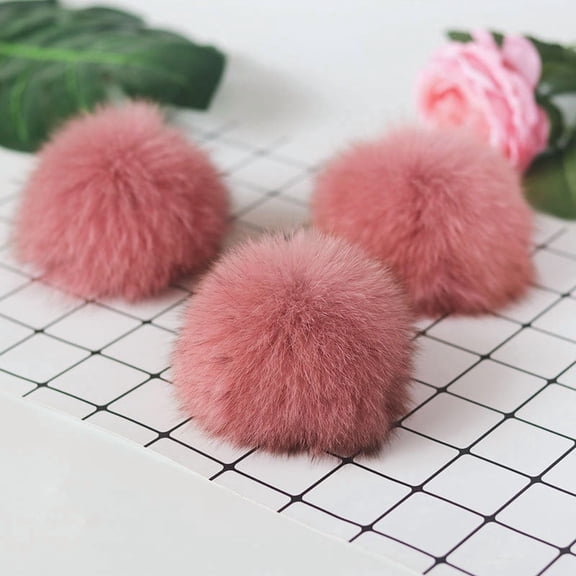 ERDOUY 15pcs 3.54in Fuzzy Pom Pom Balls, Bulk Craft Pendants, Decorative Fuzzy Ball Accessories for DIY Projects, Pink