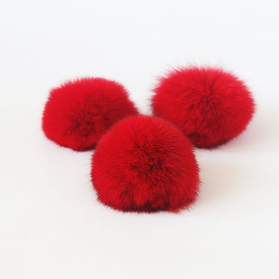 ERDOUY 15pcs 3.54in Fuzzy Pom Pom Balls, Bulk Craft Pendants, Decorative Fuzzy Ball Accessories for DIY Projects, Red