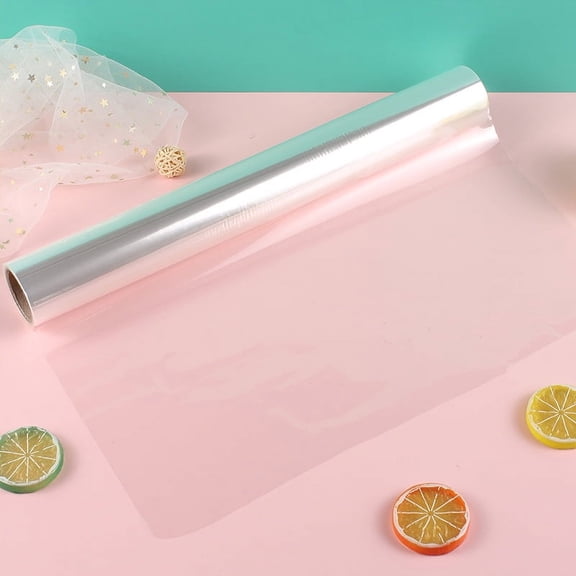 ERDOUY 16 Inch x 32.8 Yard Premium Thick Cellophane Wrap Roll, Multi-Purpose Colored & Transparent Wrapping for Gifts, Flower Arrangements & Basket Decor, Clear