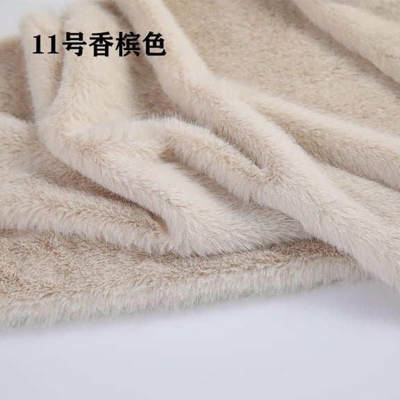 ERDOUY 19.69x19.69 Inch Short Pile Faux Fur Fabric, Soft Smooth Plush Material for Sewing, Crafts, Hobby Projects & DIY Craft Strips,Champagne Color