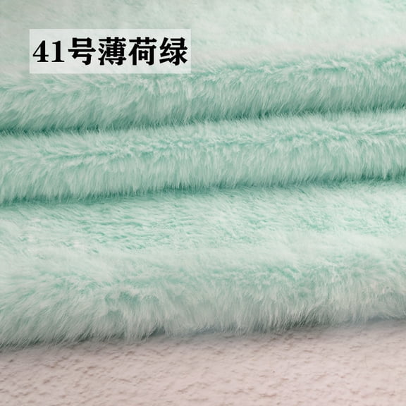 ERDOUY 19.69x19.69 Inch Short Pile Faux Fur Fabric, Soft Smooth Plush Material for Sewing, Crafts, Hobby Projects & DIY Craft Strips,Cyan A