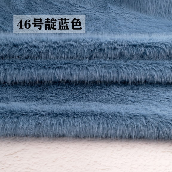 ERDOUY 19.69x19.69 Inch Short Pile Faux Fur Fabric, Soft Smooth Plush Material for Sewing, Crafts, Hobby Projects & DIY Craft Strips,Grey Blue