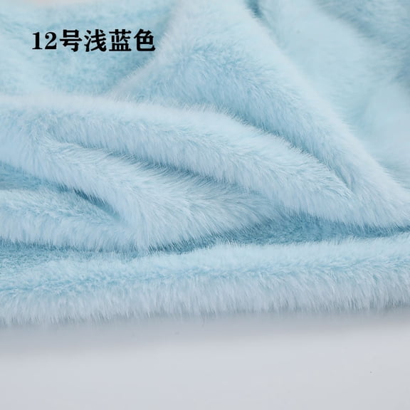 ERDOUY 19.69x19.69 Inch Short Pile Faux Fur Fabric, Soft Smooth Plush Material for Sewing, Crafts, Hobby Projects & DIY Craft Strips,Light Blue