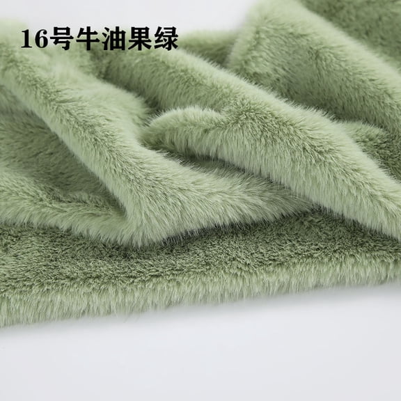 ERDOUY 19.69x19.69 Inch Short Pile Faux Fur Fabric, Soft Smooth Plush Material for Sewing, Crafts, Hobby Projects & DIY Craft Strips,Light Green A