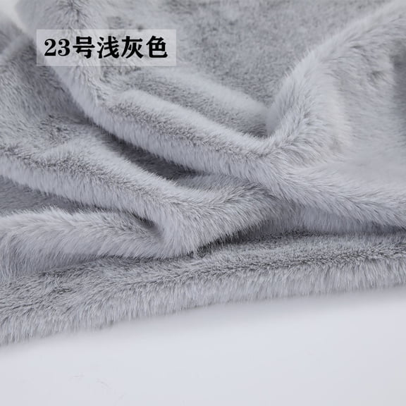 ERDOUY 19.69x19.69 Inch Short Pile Faux Fur Fabric, Soft Smooth Plush Material for Sewing, Crafts, Hobby Projects & DIY Craft Strips,Light Grey