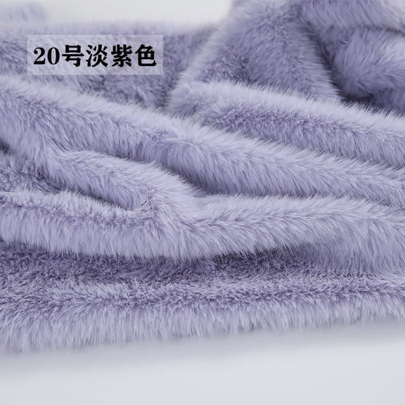ERDOUY 19.69x19.69 Inch Short Pile Faux Fur Fabric, Soft Smooth Plush Material for Sewing, Crafts, Hobby Projects & DIY Craft Strips,Light Purple
