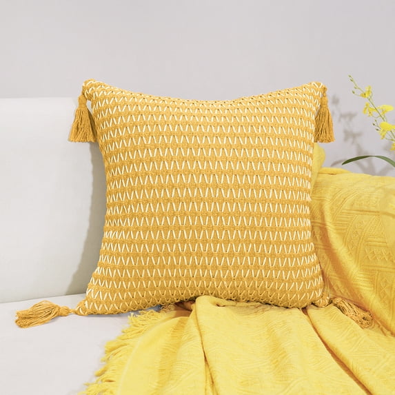 ERDOUY 1Pcs Reversible pile pillow case Classic and timeless, pure color simple pillowcase, with any bed is brilliant 17.72x17.72inch(Golden yellow)