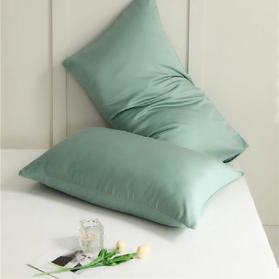 ERDOUY 2Pcs Solid color pillowcase item Light luxury life, selected fabric pillowcase, guard your sweet dream 18.9x29.13inch(green