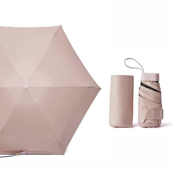 ERDOUY 1pcs 6 bonesTravel Sun&rain Umbrella Mini Folding Travel Compact and Lightweight UV Protection Clear Umbrella with Case 35.4inch Pocket Umbrella for Men Women Kids(Orange)